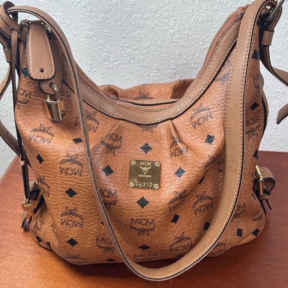 MCM Cognac Leather Hobo Bag - Picture 1 of 15
